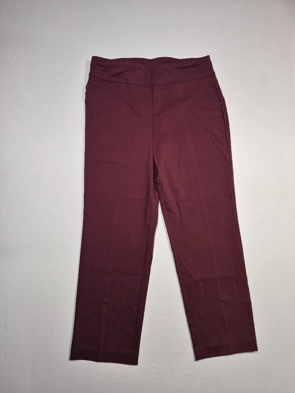 NWT Ruby Rd Favorites Petite Pants 12P Millennium Pull On Stretch Bordeaux 47301